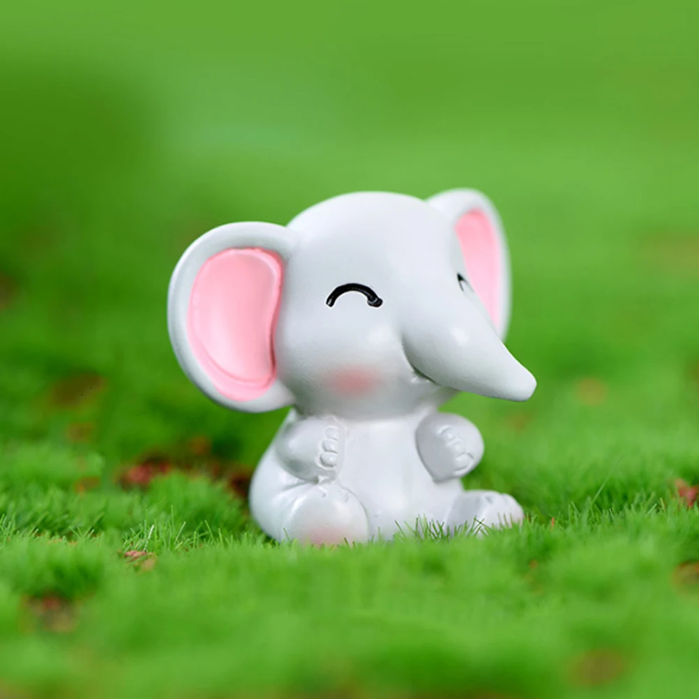 

36 PCS Micro Landscape Mini Elephant Modeling Resin Figurines Cartoon Decor Statues