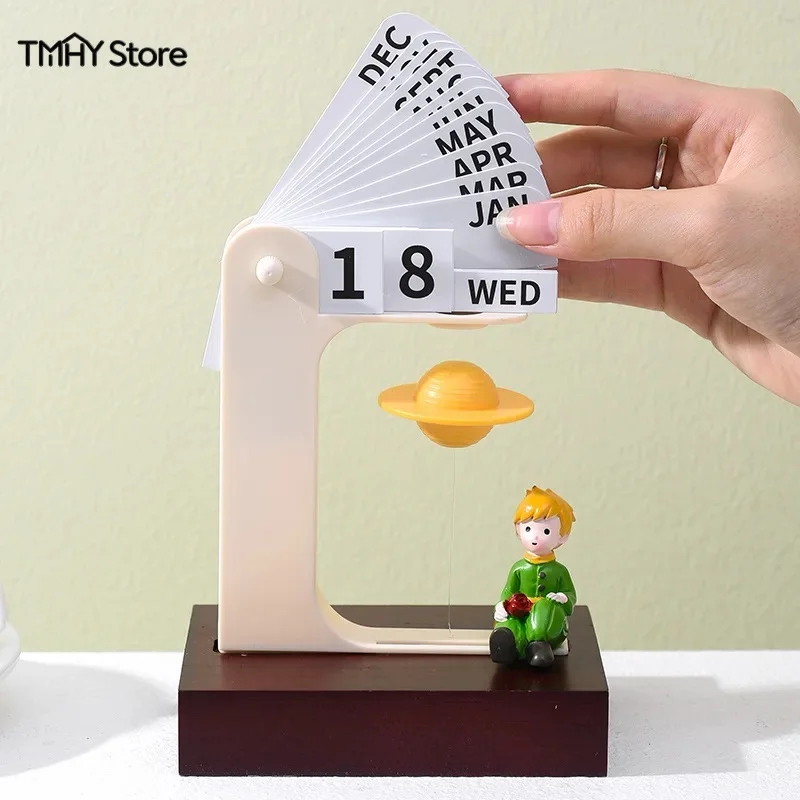 Creative Levitating Planet Perpetual Calendar Desktop Decor Ornament Premium Tabletop Craft Decoration for Home & Gift JJ4672