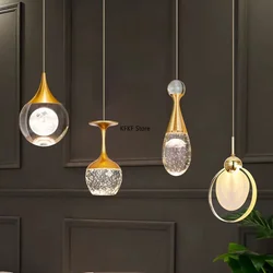 Indoor Lighting Led Chandelier Bedside Room Decor Restaurant Combination Dine Table Crystal Kitchen Island Pendant Lamp Fixtures