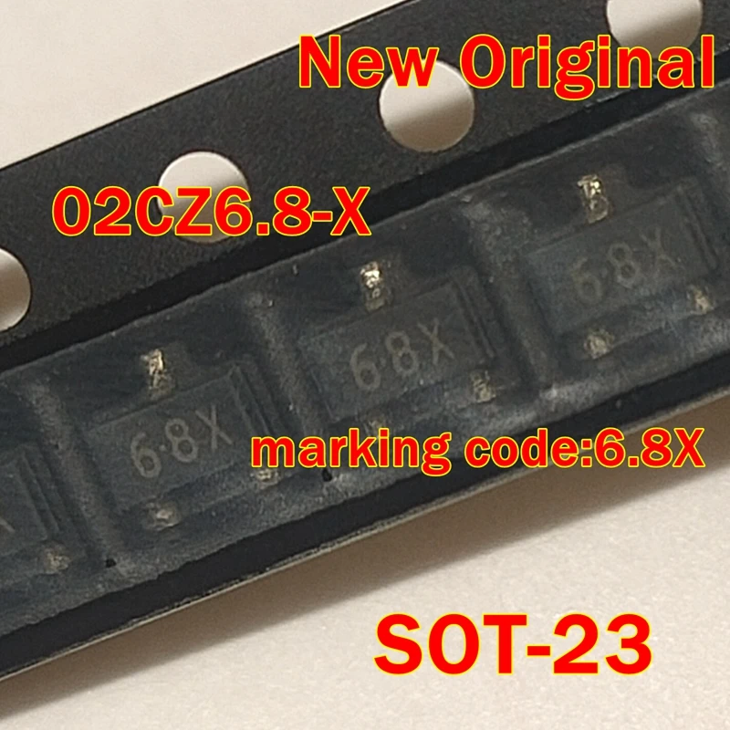 

1pcs to 100pcs 02CZ6.8-X SOT-23 New Original marking code:6.8X Zener Diode, 2.5%, 0.2W, Silicon, Unidirectional