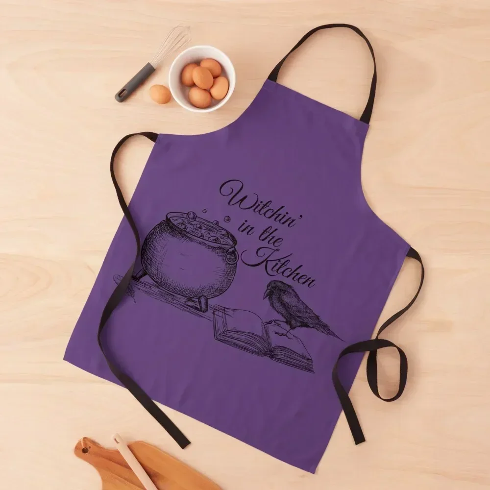 

Witchin' in the Kitchen - Black Bird Apron japanese woman Kitchen For Man Cute Kitchen Accessories Apron