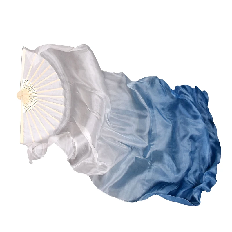 Buikdans Zijden Sluier 100% Zijde Lange Fan Handverf Vrouwen Kerk Lof Buikdans Competitie Rekwisieten Licht Welight Flowy Kostuum