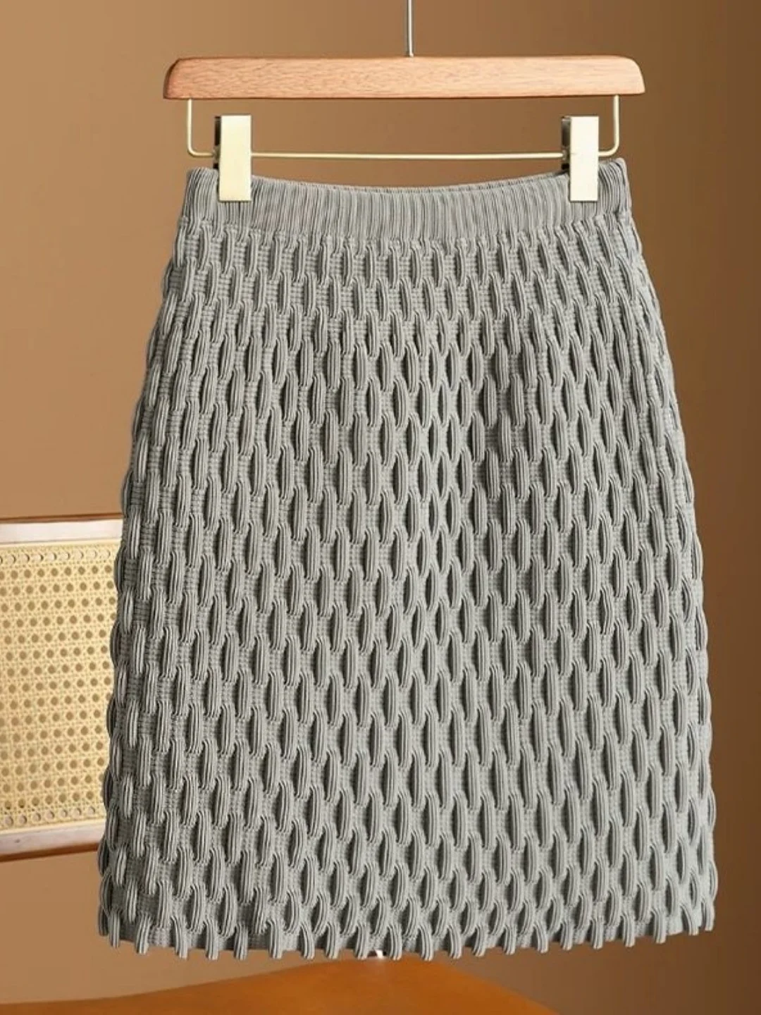 plus Size A-Line  Skirt Korean Style 300 Pounds Texture Design Casual Autumn Winter Fashion Anti-Aging Half-length Skirts
