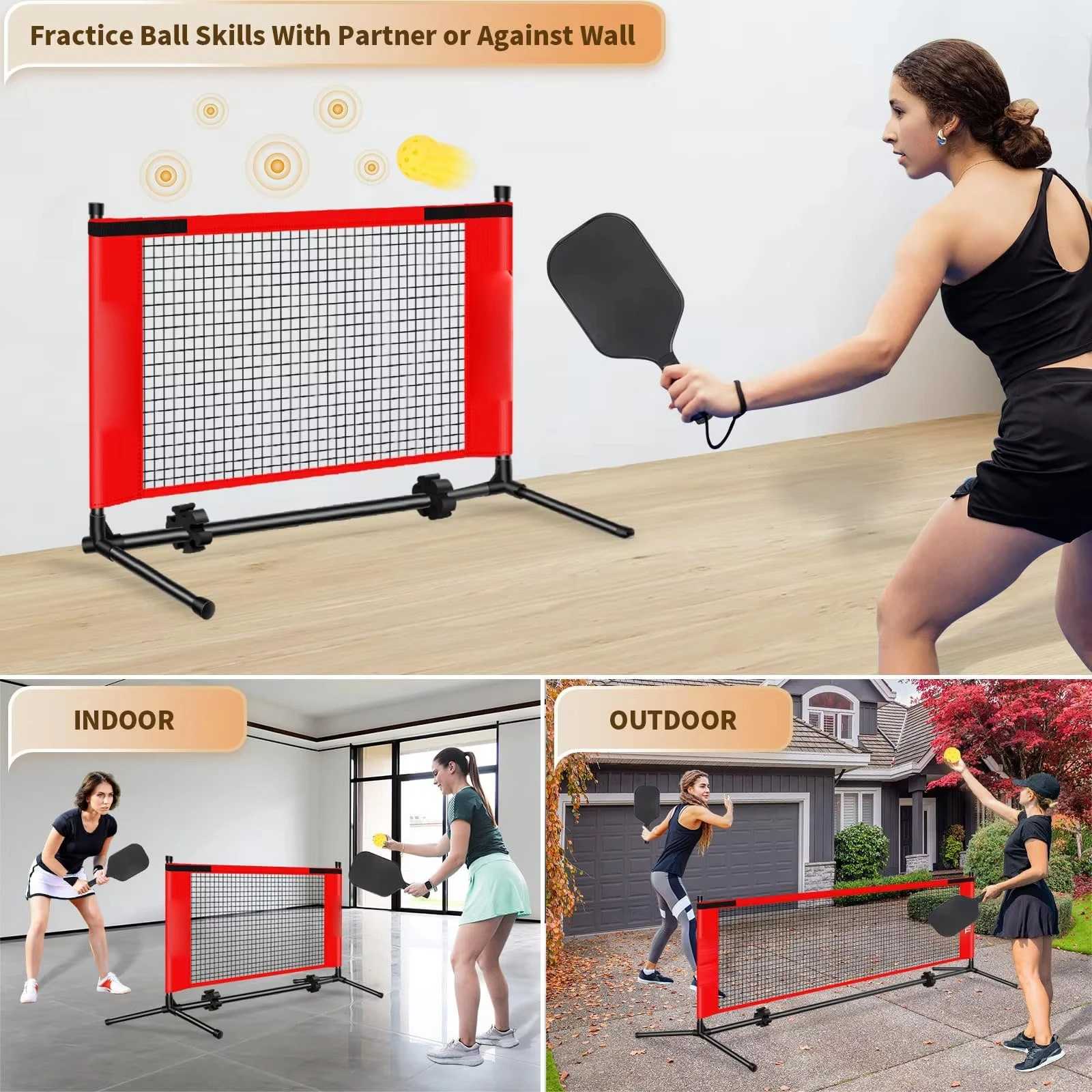 Indoor and Outdoor Mini Portable Pickle Ball Net 5ft for Training Pickle Ball Net