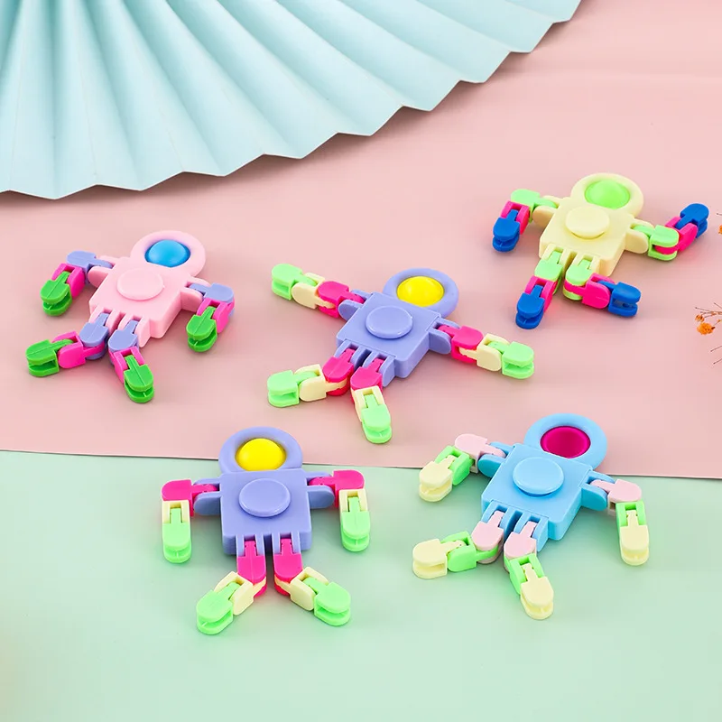 Kinderen Fidget Spinner Keten Mechanische Vervorming Robot POP Squeeze Stress Relief Speelgoed Antistress Tol Tip