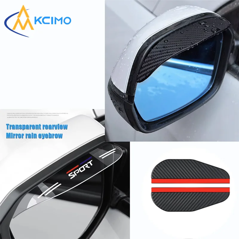 

Universal Car Rearview Mirror Rain Guard, Carbon Fiber Texture PVC Rain Eyebrow, Waterproof Sun Visor for Clear Rearview Sight