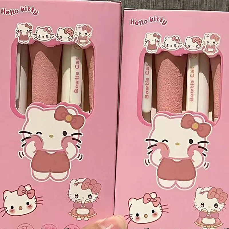 4Pcs Cute Cartoon Kt Cat Sponge Pen High-looking Quick-drying Pressing Neutral Pens School Supplies Student Stationery Gifts