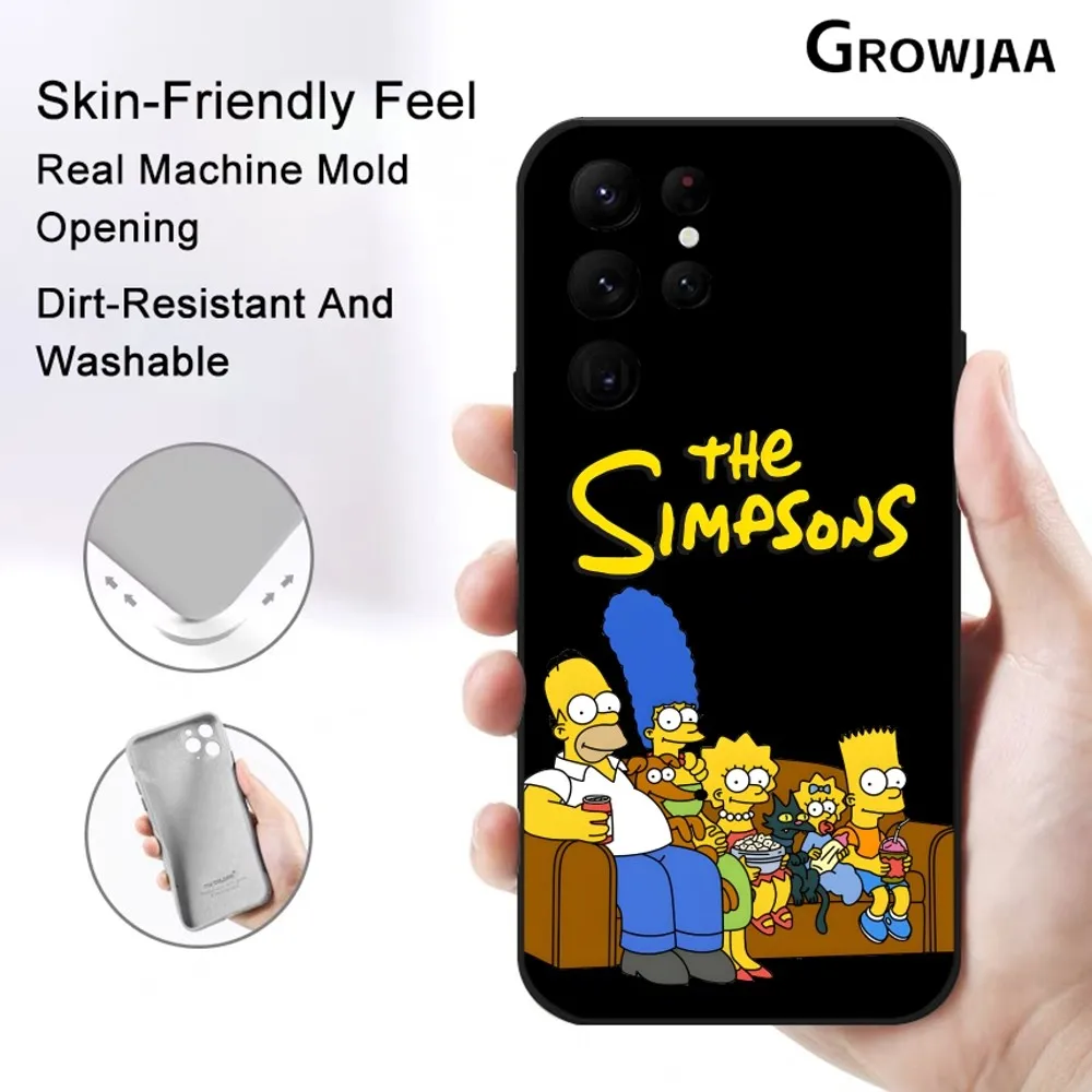 Cartoon S-SimP-Psons Phone Case for Samsung Galaxy S24 Ultra S22 S23 Ultra S21 S20 5G Protective Silicone TPU Funda