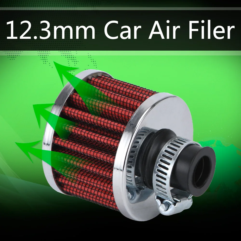 WLR - Universal 12mm Car Air Filter for Motorcycle Cold Air Intake High Flow Crankcase Vent Cover Mini Breather Filters AIT12