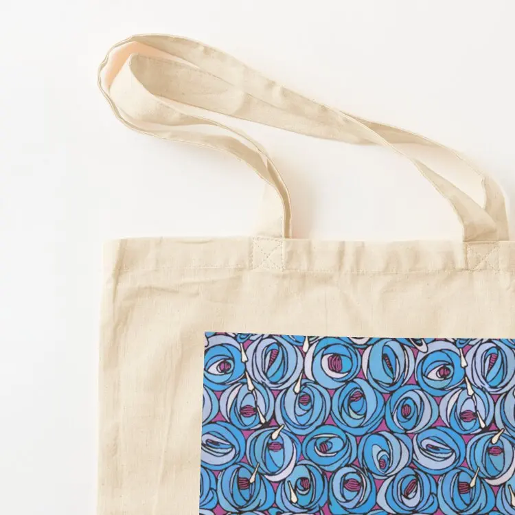 تصميم زهور تشارلز ريني ماكينتوش، أزرق، أبيض، أحمر، حقيبة تسوق نسائية، حقيبة كبيرة للنساء والسيدات #3