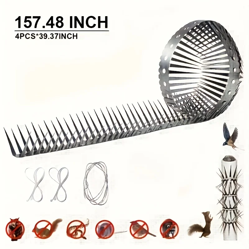 Stainless Steel Raccoon Spike Bird Repeller 117 Inch