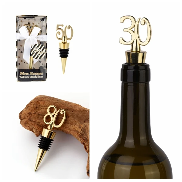 

(20 Pcs) 30th Wedding Receiption favors Wine stoppers of 40TH Birthday gifts bottle stoppers For Guests 60th Wedding souvenirs