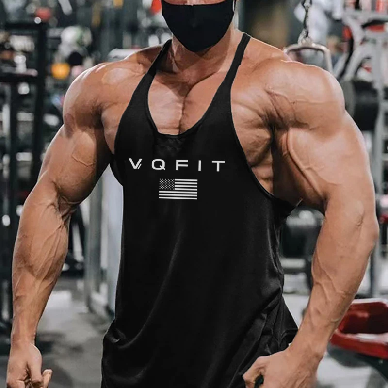 Mens Y Back Muscle Vests Cotton Gym Stringer Tank Tops Bodybuilding Sleeveless Singlets Muscle Fitness Clothing