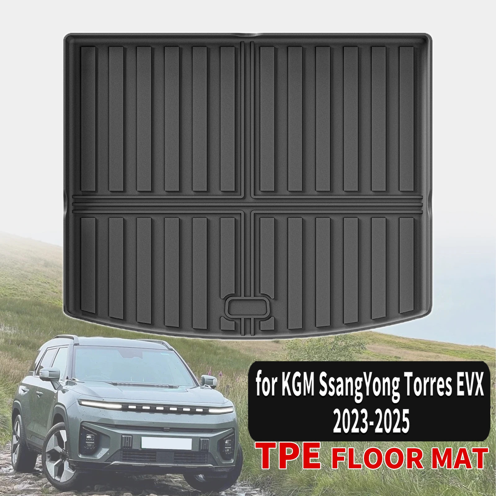 for KGM SsangYong Torres EVX 2023-2025 LHD/RHD Luxury Eco-Friendly TPE Trunk Mat Odorless Non-Toxic Custom Fit Car Accessories