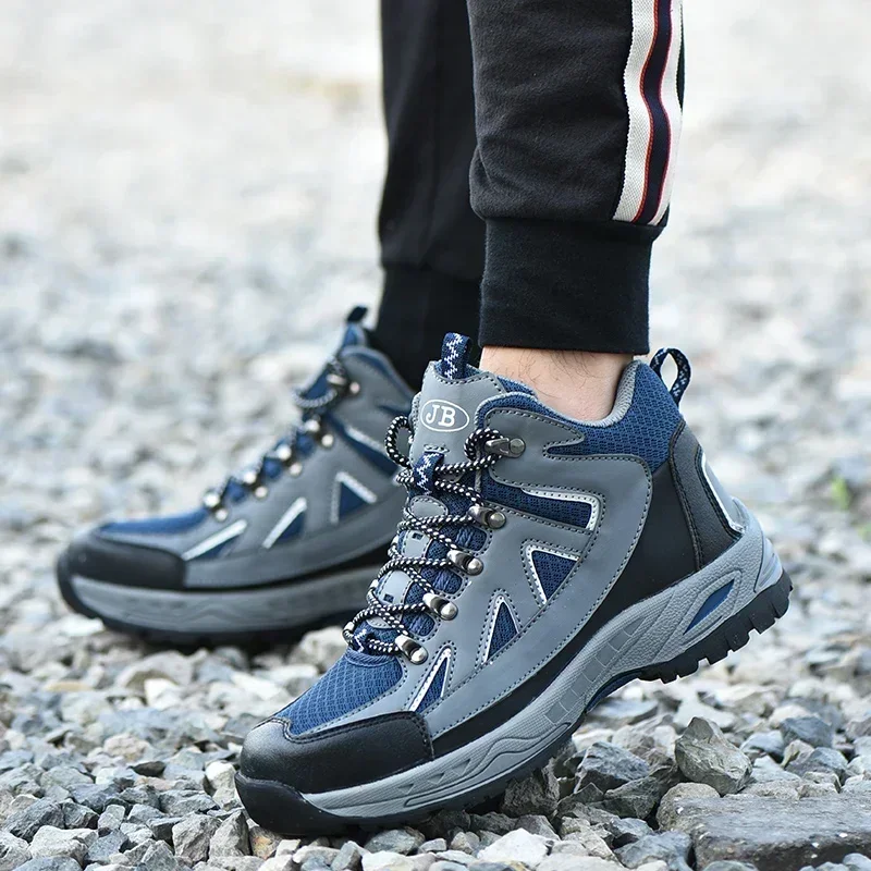 US.EU 安全靴男性用不滅の作業用アウトドアブーツスチールつま先キャップ耐パンク性アンチスマッシュ高品質保温スニーカー