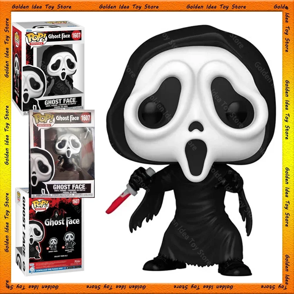 Novo original funko pop grito ghostface estatueta vinil modelo portátil filme de terror periferia estátua colecionável brinquedo presente natal