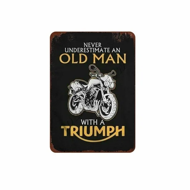 Vintage Motorcycles Metal Tin Sign Triumph Motor Wall Art Poster Vespa Painting Iron Plates Pub Garage Club House Decor WY17