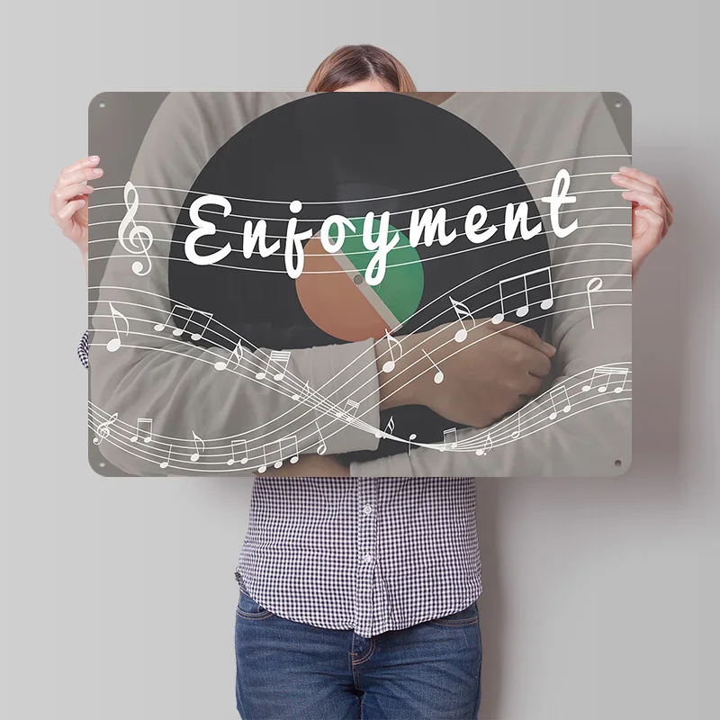 Music Enjoyment 3D Texture Metal Poster Customized Wall Art Tin Sign Gift for Mancave Luxury Decoration Home Decor Items Room