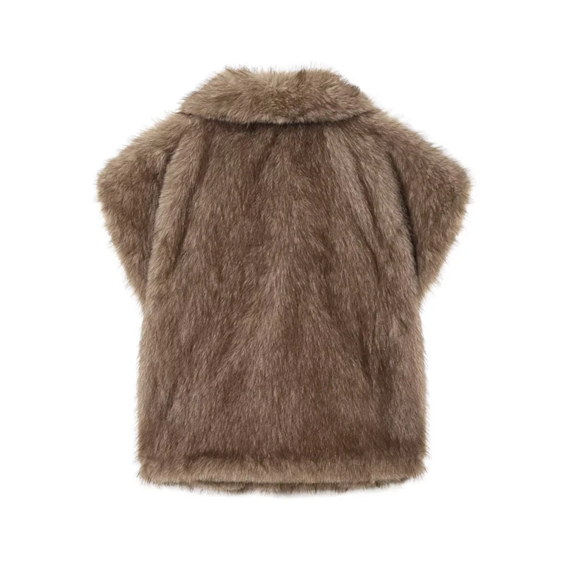 Guobioziy Women's Short Fur Vest 2026 Autumn/Winter New Arrival Solid Color Street Style Casual High-Street Commuter Fur Vest