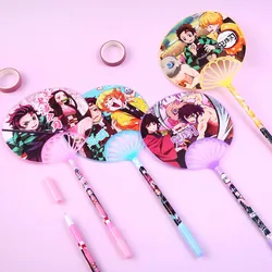 36 pcs/lot Kawaii Demon Slayer Fan Gel Pen Cute 0.5mm Black ink Signature Pens Promotional Gift Stationery School Supplies