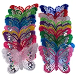 5/10 Embroidery Butterfly Iron On Patch Applique DIY Crafts Stiker For Jeans Hat Clothes Accessories Sewing Sequines Butterfly
