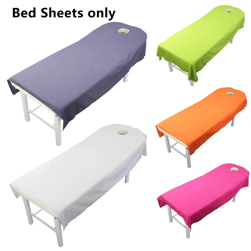 Beauty Bedsheet Cosmetic Salon Sheets Spa Massage Treatment Polyester Spa Bed Cover Sheet With Hole Home Textile