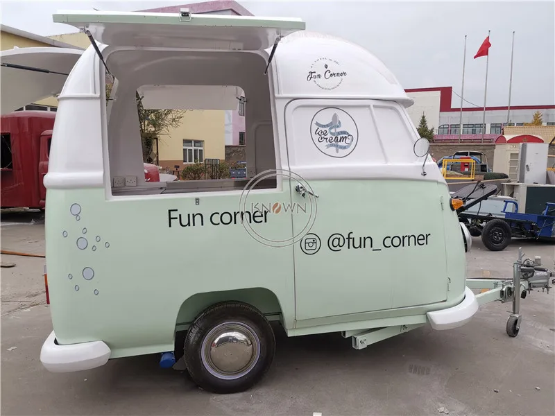 Towable Ice Cream Cart Catering Food Trailer Vending Van Snack Bubble Tea Coffee Cart Street Mobile Kitchen