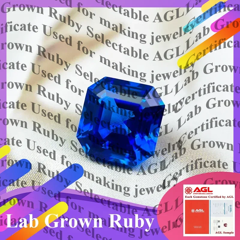 

Hot Sales Lab Grown Cobalt Spinel Asscher Cut Gemstone for DIY Ring Necklace Earrings Main Materials Selectable AGL Certificate