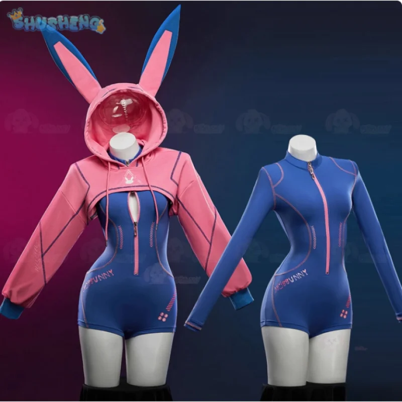 

Игра Overwatch D.Va OW Косплей Костюм Хэллоуин вечерние розовое сладкое пальто комбинезон парик комплект женский мужской спортивный повседневный униформа D. Va