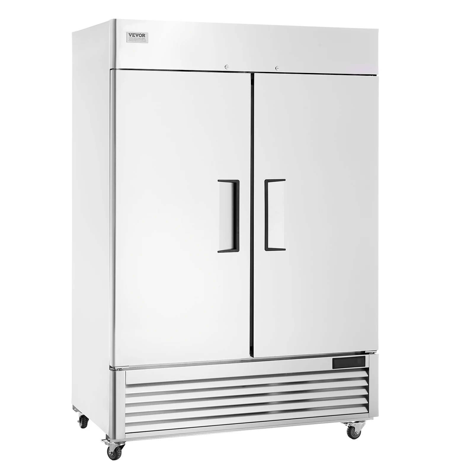 VEVOR Commercial Refrigerator 44 Cu.ft,Reach In Upright Refrigerator 2 Doors,Auto-Defrost Stainless Steel Reach-in Refrigerator