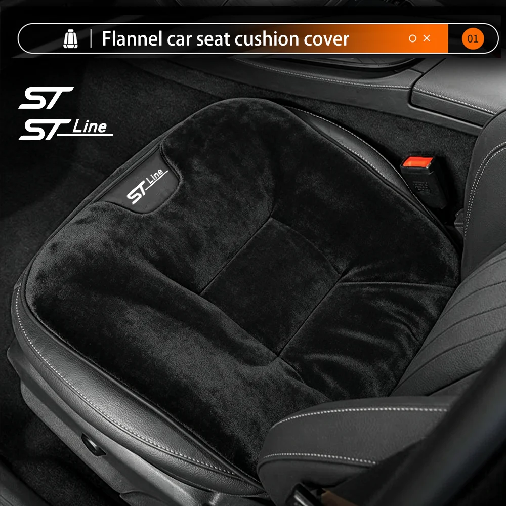 Plush Car Seat Cushion Keep Warm Auto Seat Cover Back Supports Pad Protector Mat Suitable for Ford ST Line MK3 MK4 Kuga Fiesta