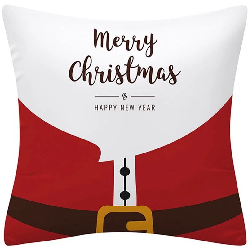 1PC Christmas Themed Double-sided Printed Pillowcase Car Parts Office Santa Claus Guest Sofa Home Bedroom Square Cushion Cover