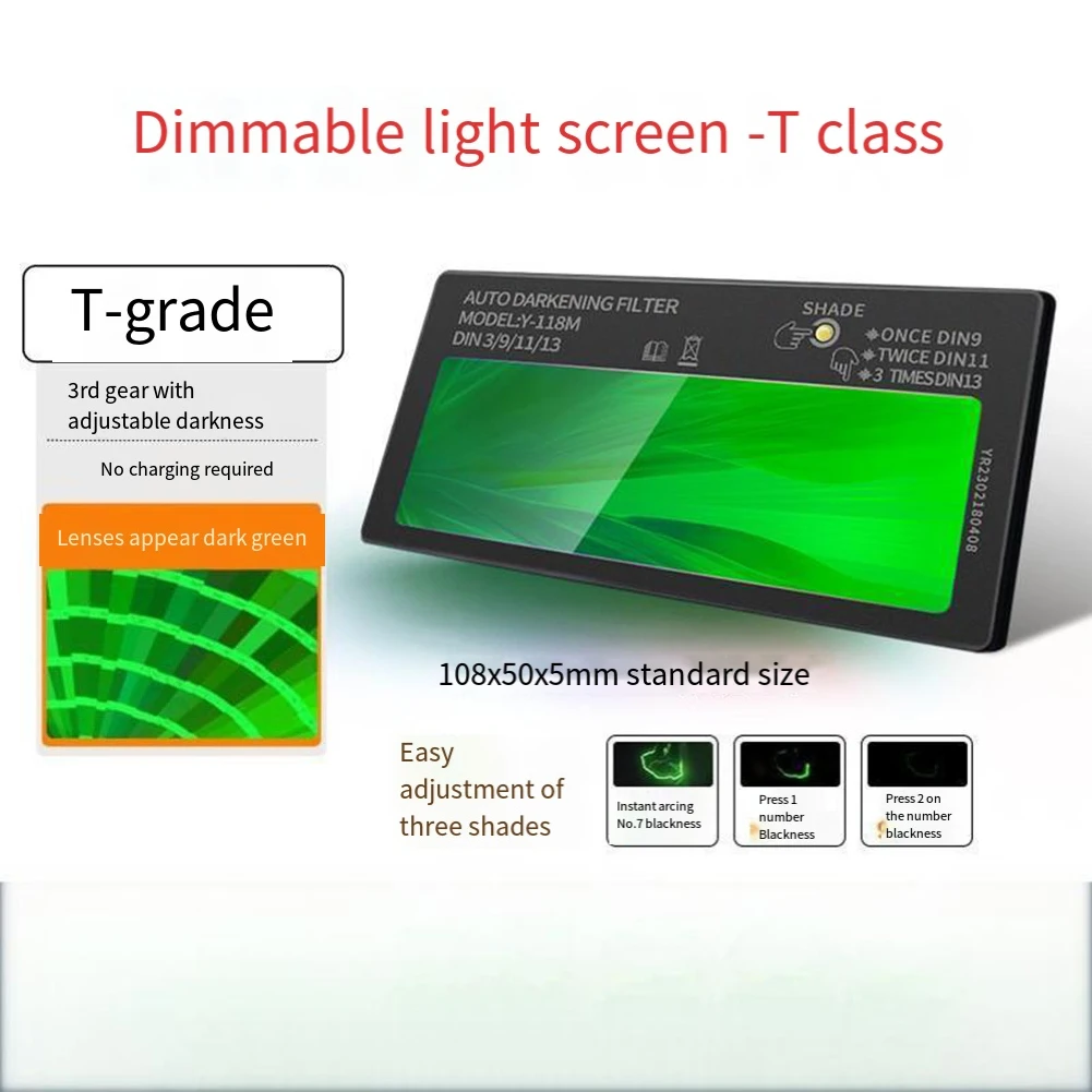 Solar Powered LCD Darkening Lenses Featuring High Sensitivity Probes for Immediate Response to Flash Light Changes While Welding