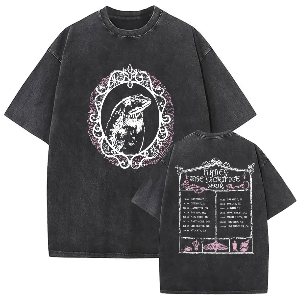 Vintage Washed Melanie Martinez Hades The Sacrifice Tour 2026 Merch T Shirts Men Women's Hip Hop Short Sleeve T-shirt Streetwear