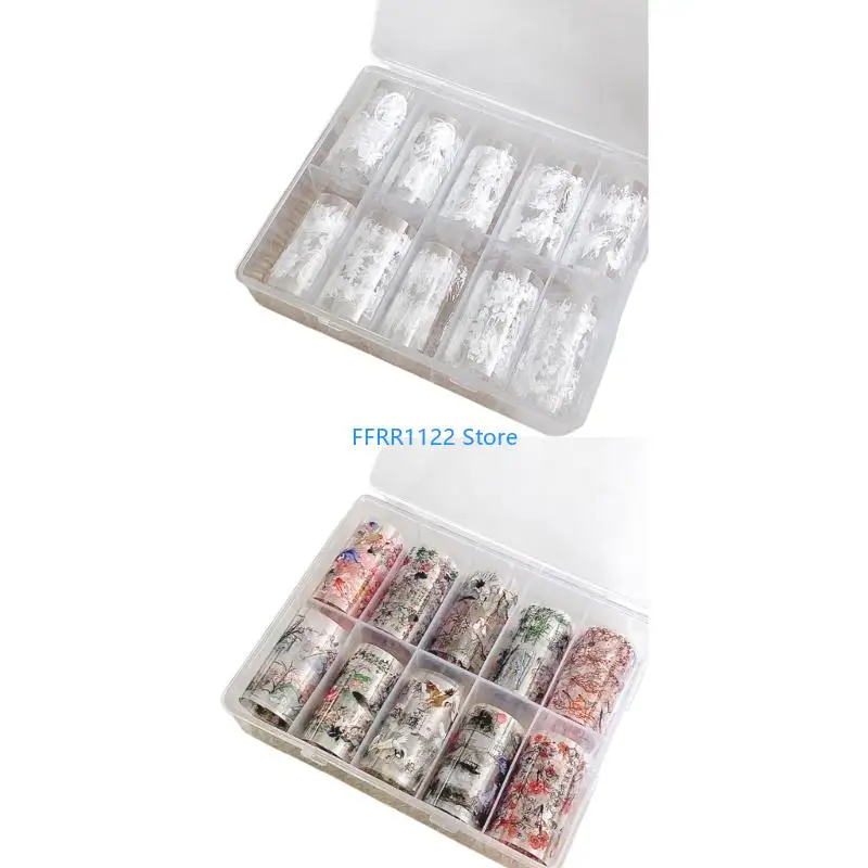 

Y1UF Foils Art Transfer Foil Stickers Flower Color Sheet Adhesive Stickers