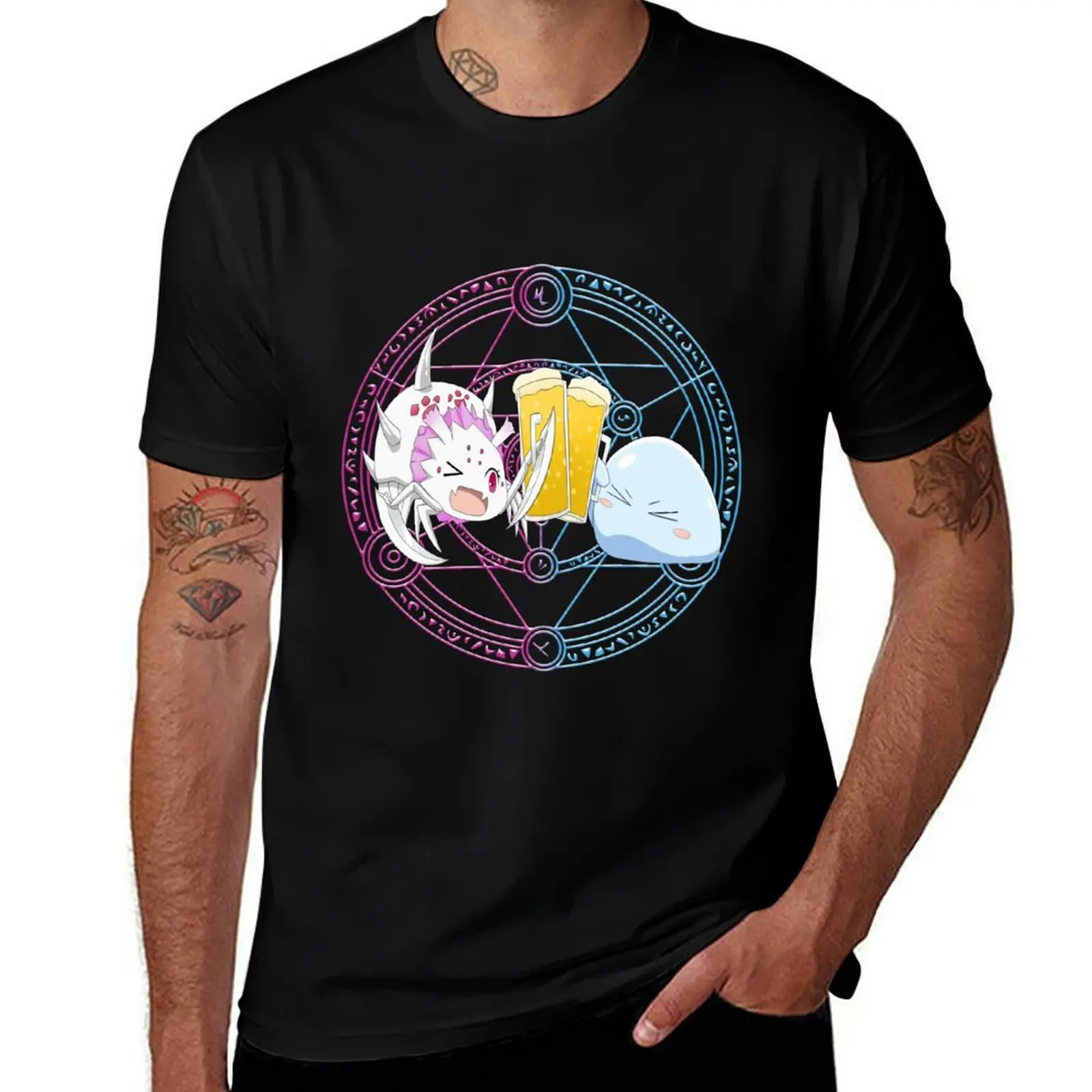 

Kumoko - Collaborate Isekai Cheers Kanpai Magic Circle Gift T-Shirt Athletic Quick Dry T-Shirt for Men