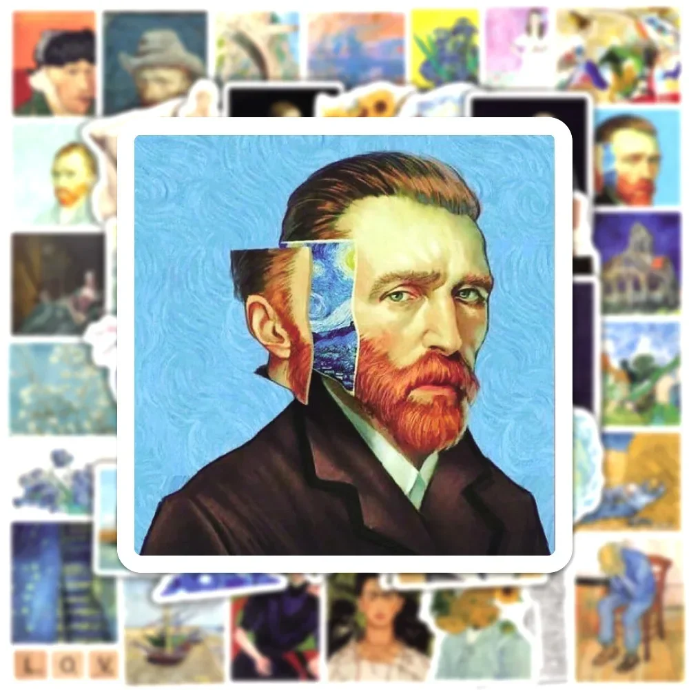 50/100PCS Aesthetic World Painting Artwork Stickers Van Gogh Art Graffiti Sticker DIY Notebook Laptop Waterproof Decal Kids Toy