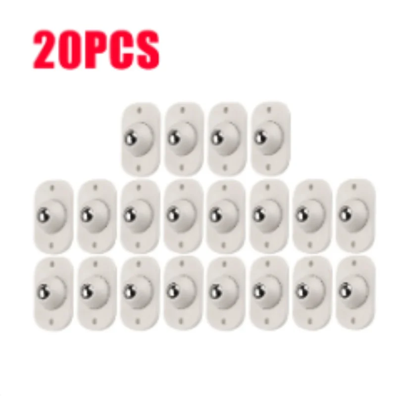 Ball-bearing adhesive pulley storage box rack trash can bottom small wheels labor-saving no drilling required ball-bearing