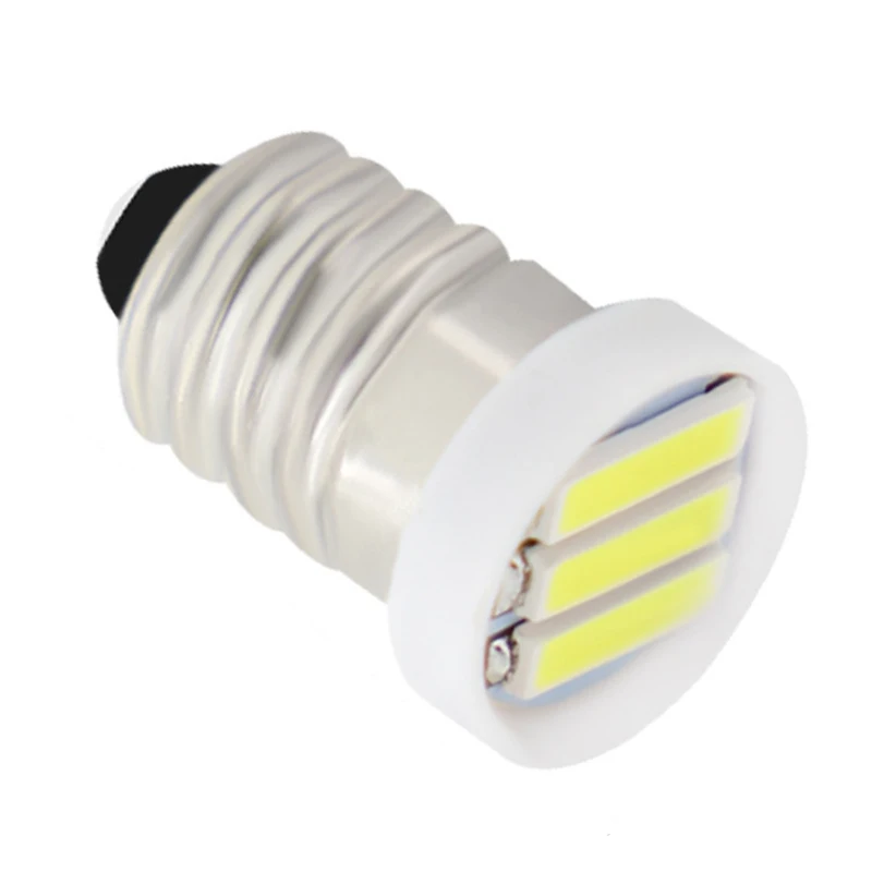 

50pcs DC12V 24V E10 Car LED Instrument License Plate Warning Signal Indicator Light Bulb Auto Screw Lamp 3SMD 7020 White