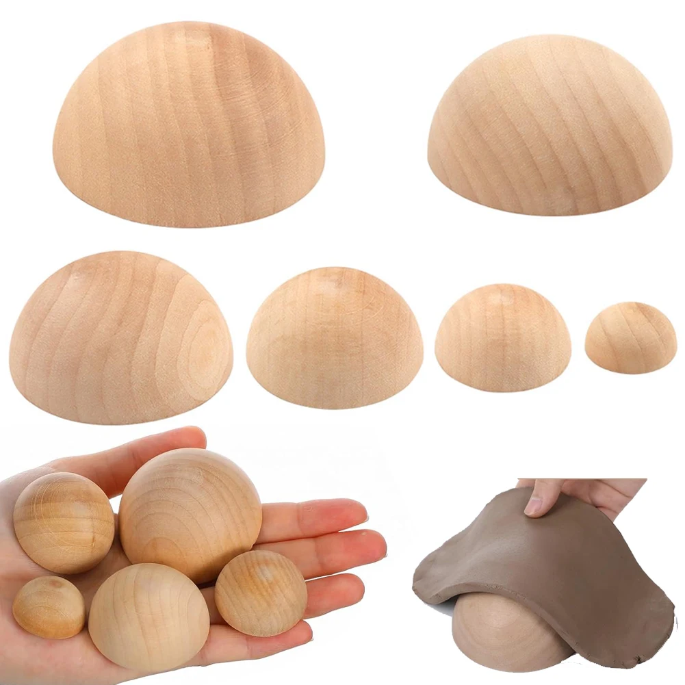 8 Sizes Half Round Pottery Tools Set  Wooden Hemisphere Ceramic Top Tool for Making Ceramic Bowls and Plates DIY Crafts