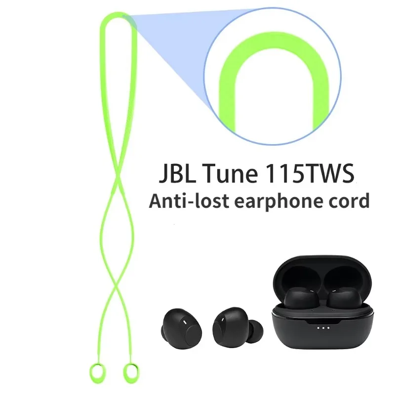 

Silicone Anti Lost Strap Earphone Hanging Neck Rope for JBL TUNE 115TWS True Wireless Bluetooth Headphone Lanyard Neck Cord 2024