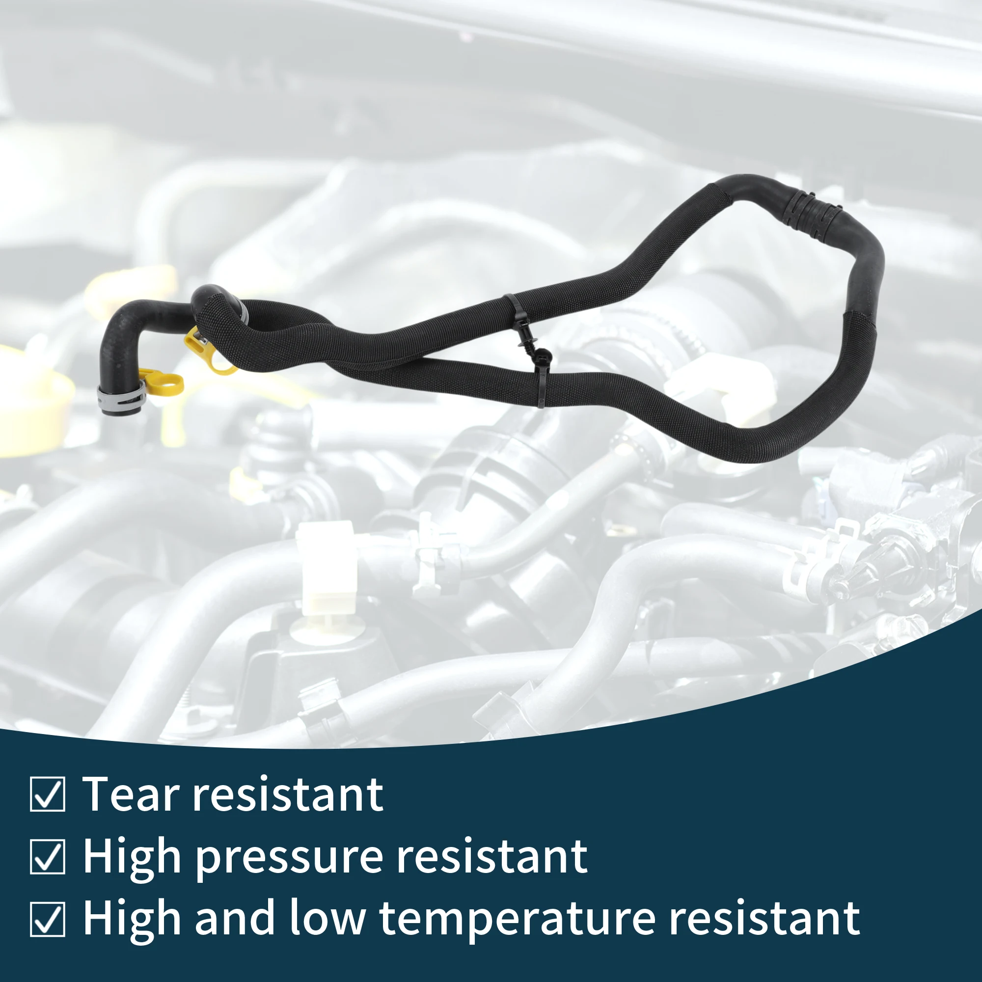 UXCELL ラジエーターホース ヒーターホース No.LR123061 ランドローバー用 レンジローバー IV 2015 ラバー冷却液パイプ ブラック 1個