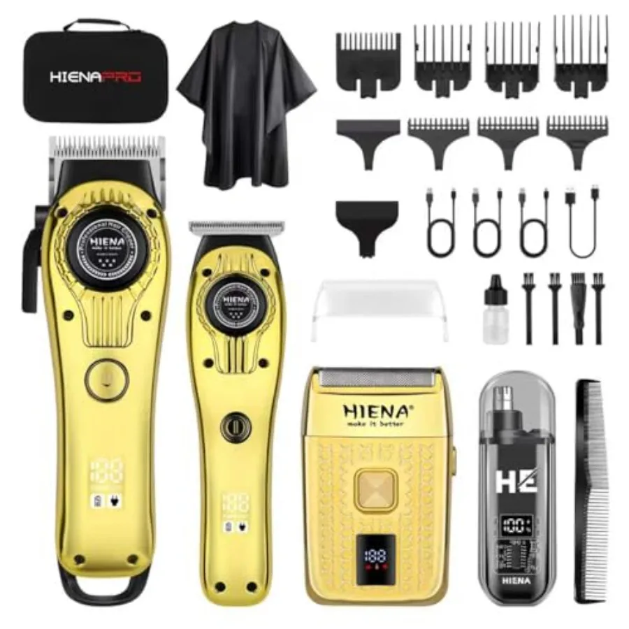 

Professional Hair Clipper Set for Men Rechargeable Barber Clippers Set and Trimmer Kit Foil Shaver Men's Facial Grooming Tool E