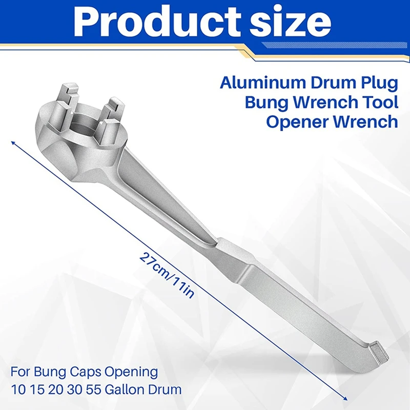 TOP 2X Chiave per Tamburo, Chiave per Tappo per Tamburo in Alluminio Chiave per Apriscatole per Tappi Tappo Apertura Tamburo da 10 15 20 30 55 Galloni