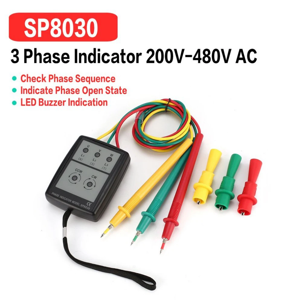 3 Phase Alternating Current Phase Meter Compact 3P Alternating Current Phase Meter Phase Sequence Detector Phase-sequence Tester