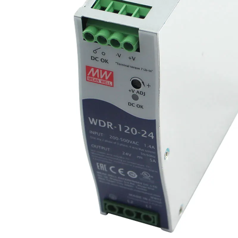 

Meanwell WDR-120 12V 24V 48V 60W Ultra Wide Input Industrial DIN Rail Power Supply