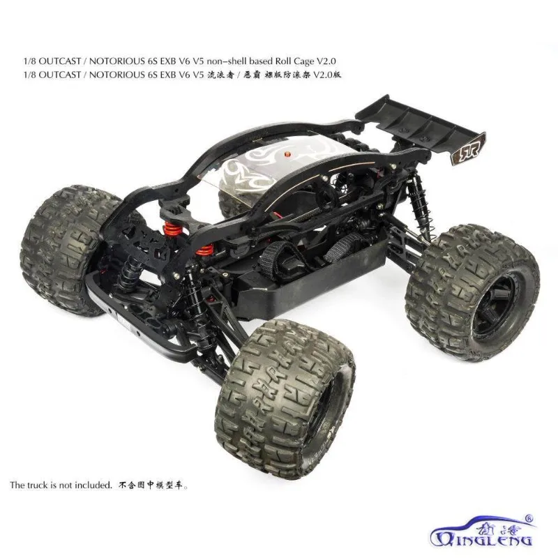 

Bare Spring Nylon Roll Cage for 1/8 ARRMA OUTCAST & NOTORIOUS 6S EXB V3-V6, Non-Destructive Install Replaces Stock Body