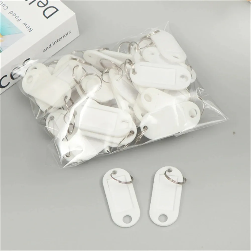 10/20/40 Stuks Kleurrijke Plastic Sleutelhanger Key Tags Label Genummerde Naam Bagagelabel Id Label Naamplaatjes met Split Ring