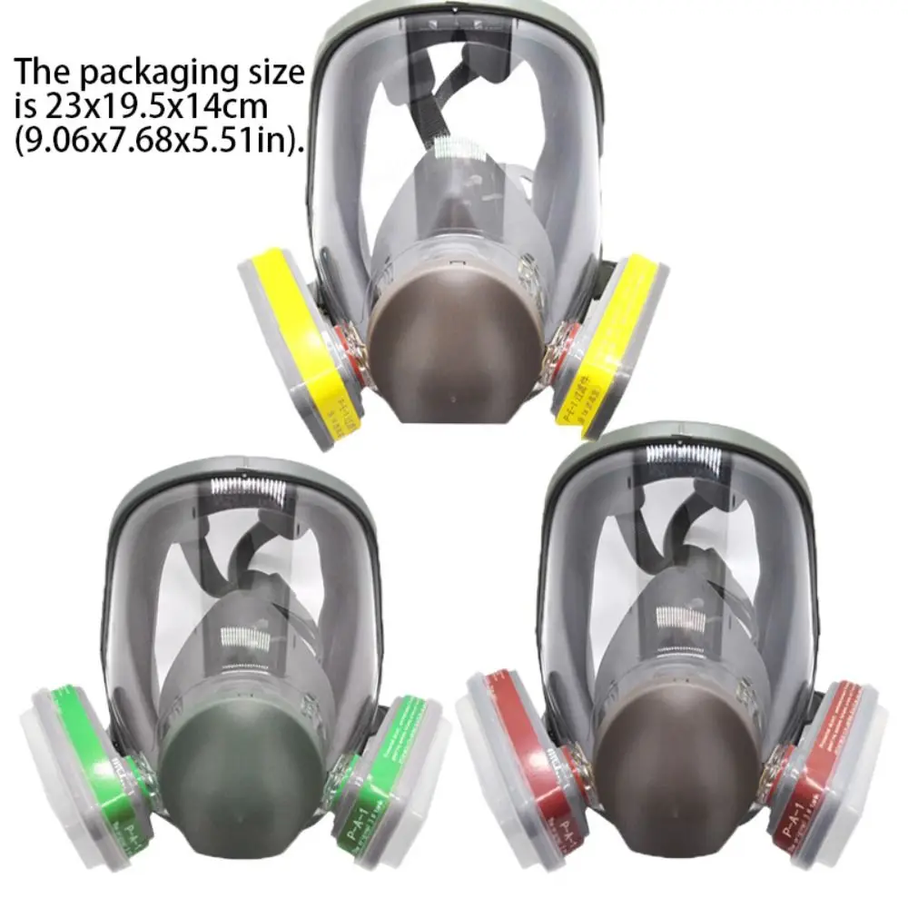 Maska przemysłowa 7 w 1 z szerokim polem widzenia, filtr przeciwpyłowy, respirator do malowania natryskowego, pełnotwarzowa maska silikonowa, maska pełnotwarzowa