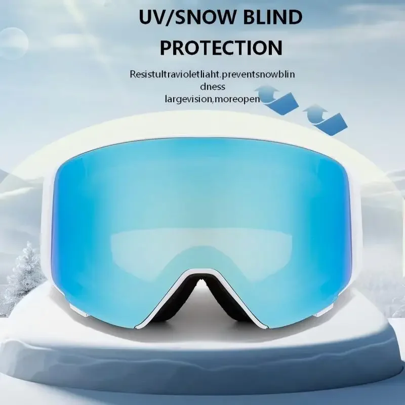 

Magnetic Flip-up Ski Goggles Double Layer Full Lens Anti-Fog Snow Goggles Windproof UV Protection Outdoor Snowboard